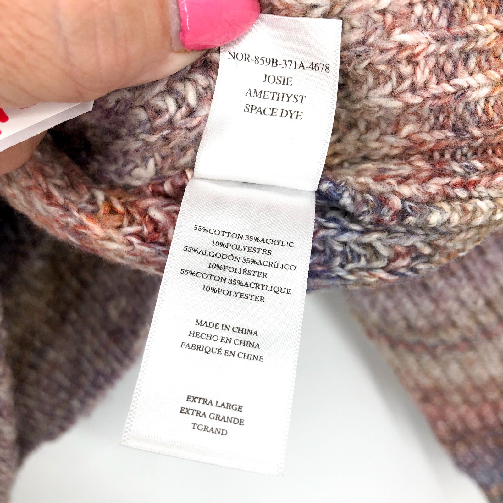 RAILS Womens Josie Space Dye Cardigan XL Multi Amethyst Cotton Blend Sweater NWT