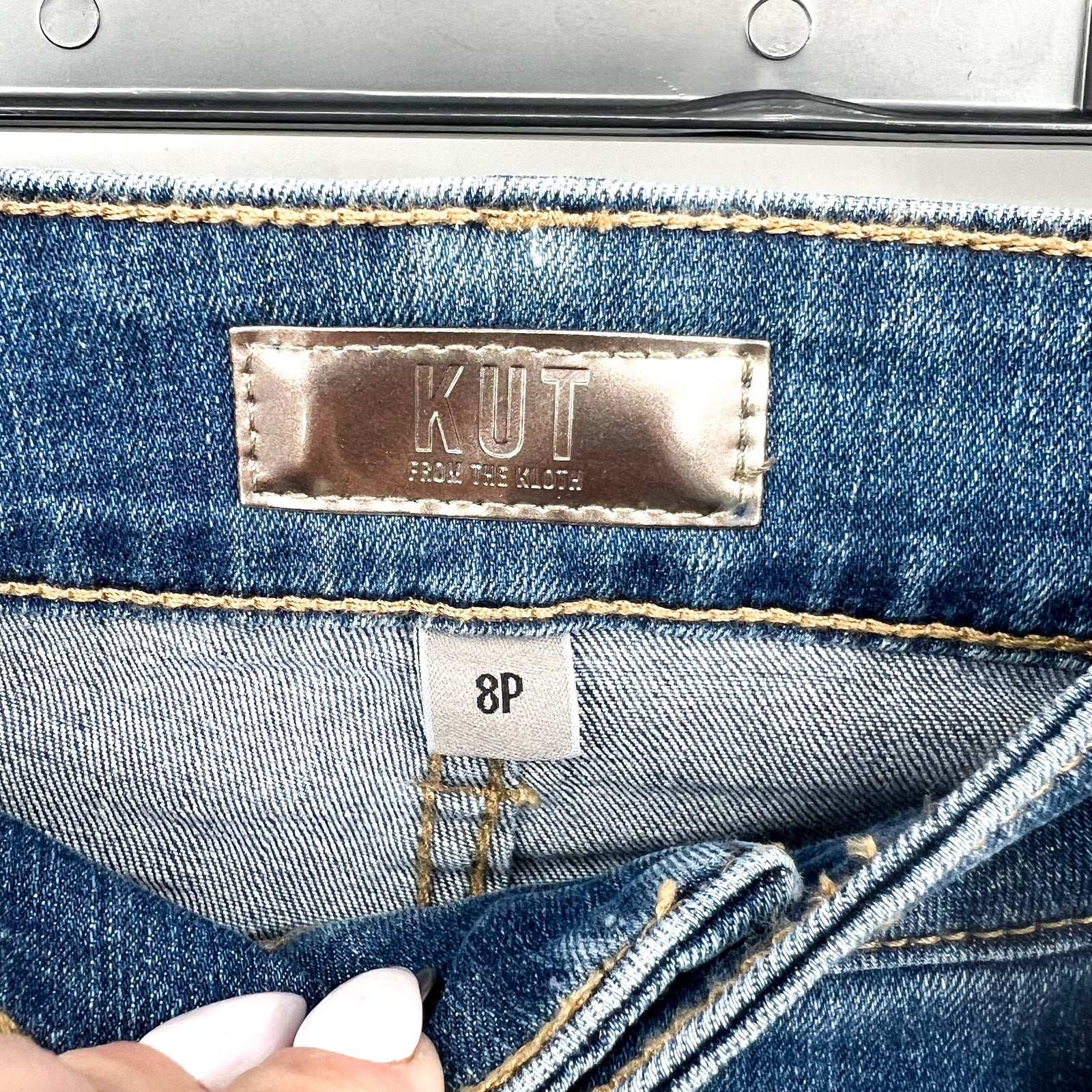 KUT FROM THE KLOTH Natalie Bootcut Jeans 8 PETITE Studious Blue Mid Rise NWT