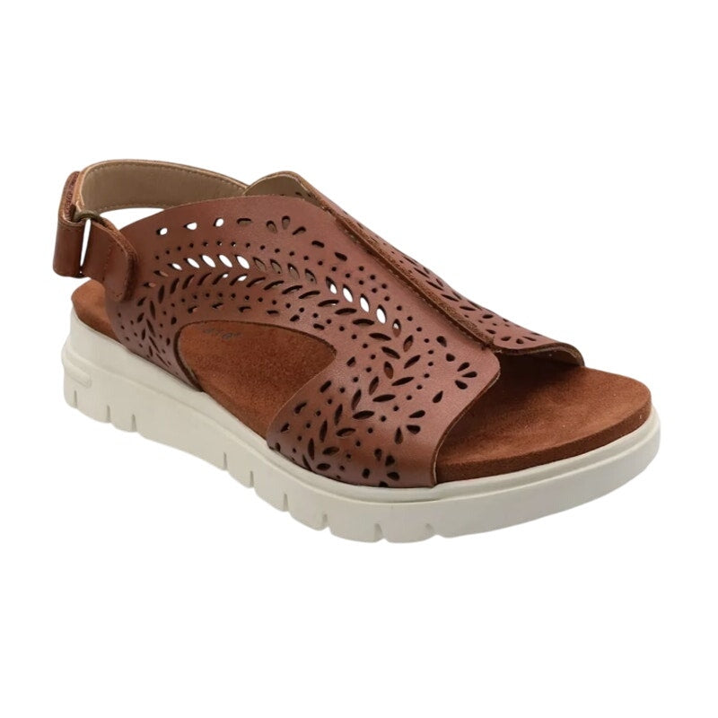 David Tate Womens Mindy Wedge Sandals US 5 M Dark Brown Leather NIB