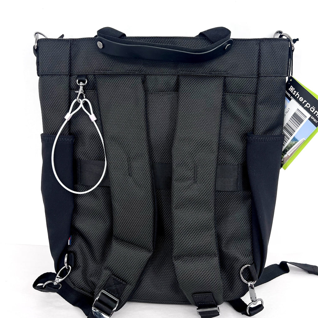 SHERPANI Soleil Anti-theft Convertible Backpack Tote Large Black Carbon NWT