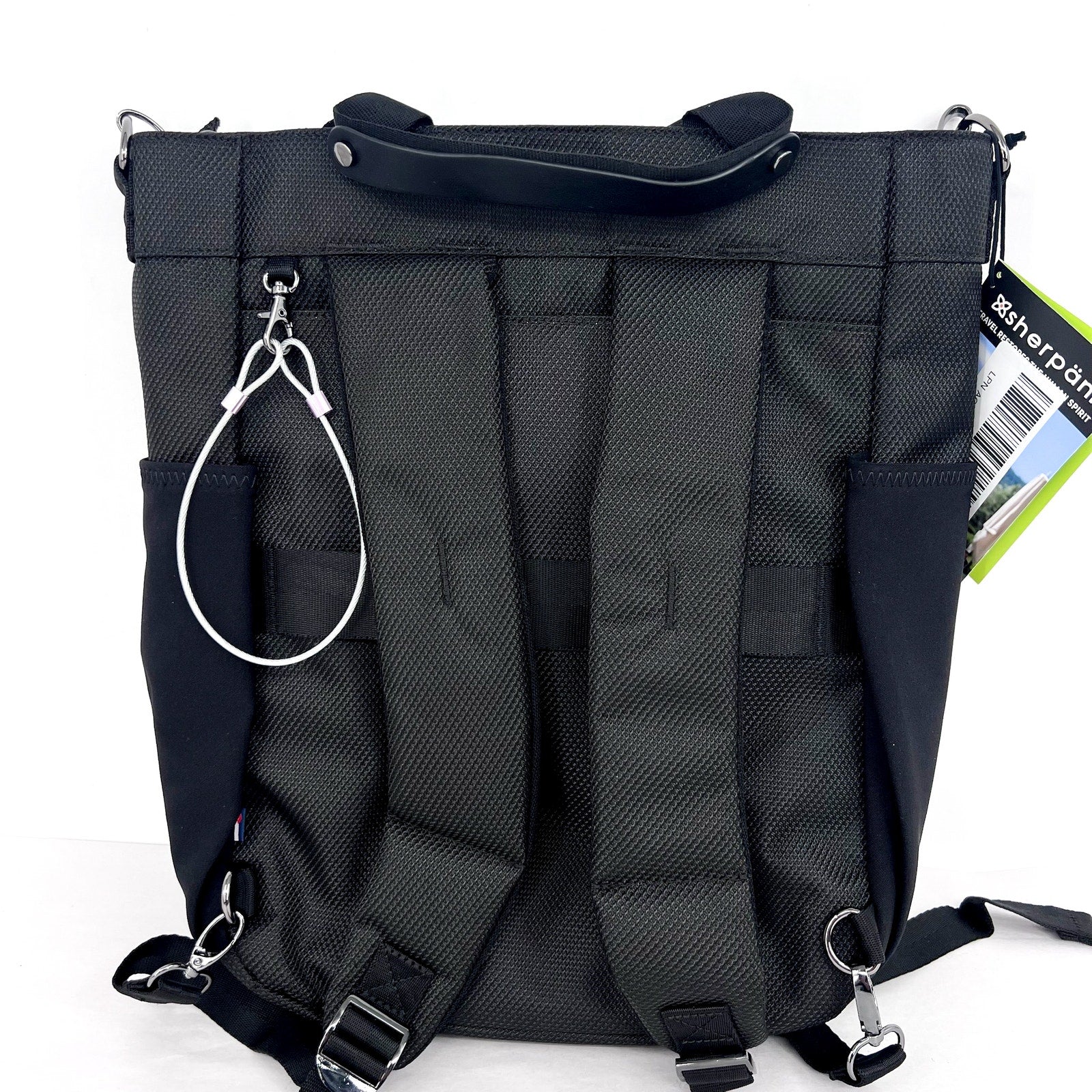 SHERPANI Soleil Anti-theft Convertible Backpack Tote Large Black Carbon NWT
