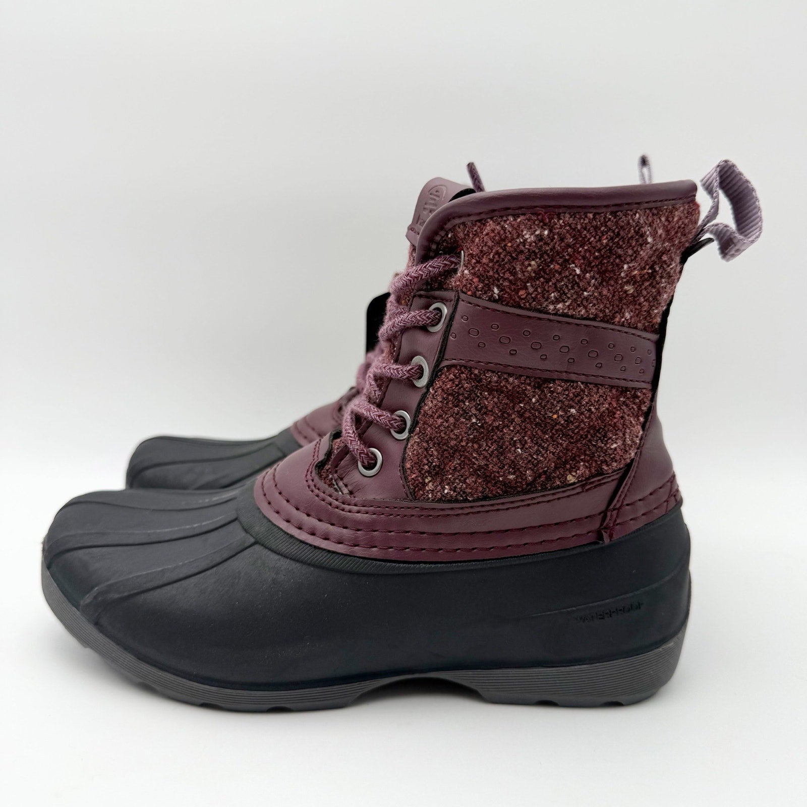 Kamik Kids Sierra Mid Winter Boots US 2 EU 33.5 Burgundy Red Black NIB