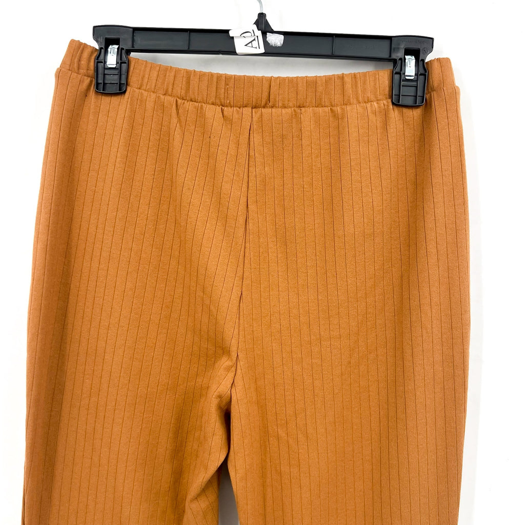 ABOUND Women's Ribbed Flared Leg Pull On Pants Small Tan Dale NWT