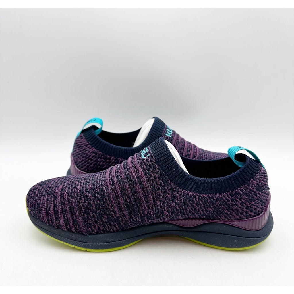 Kuru Womens Stride Slip On Sneakers Size 5 WIDE EU 35 Purple Blue Knit NWOB