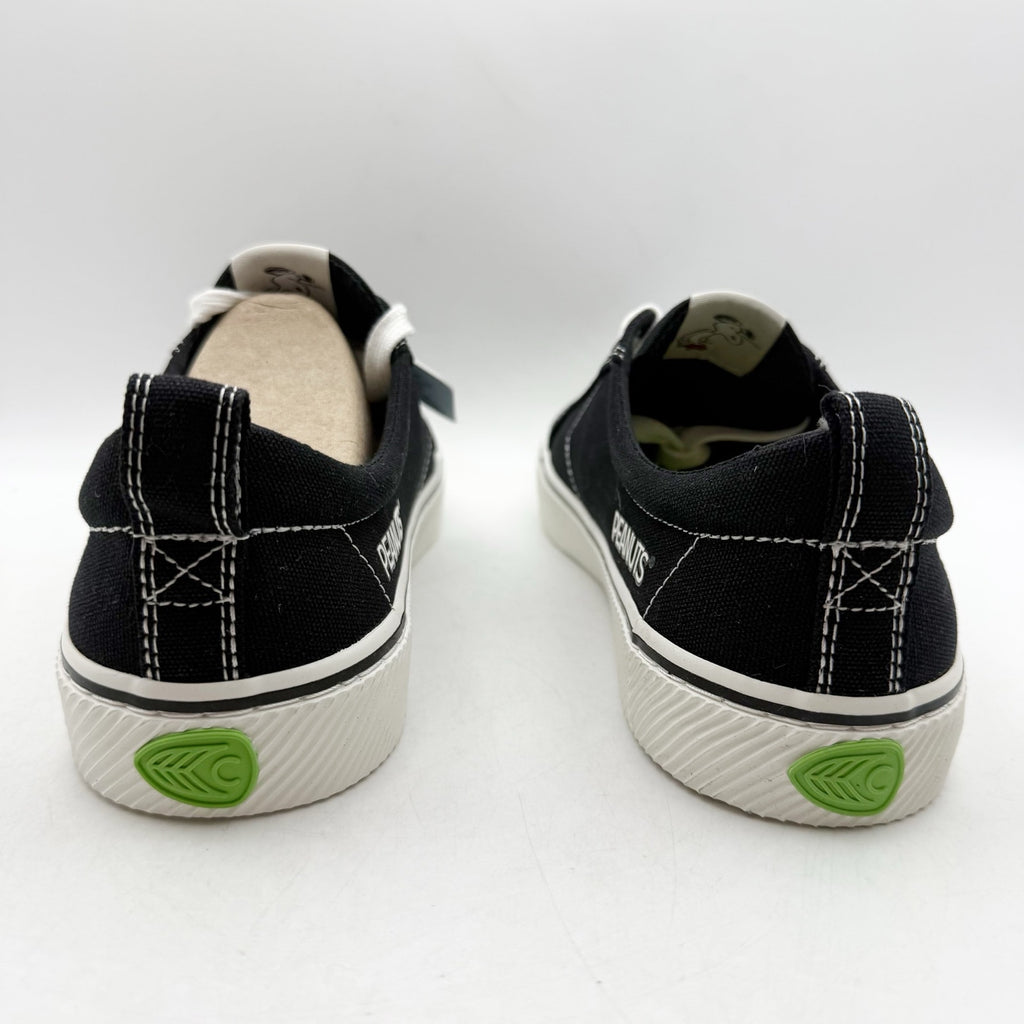 Cariuma Womens Peanuts OCA Low Canvas Sneakers US 9.5 Black Organic Cotton NWOB