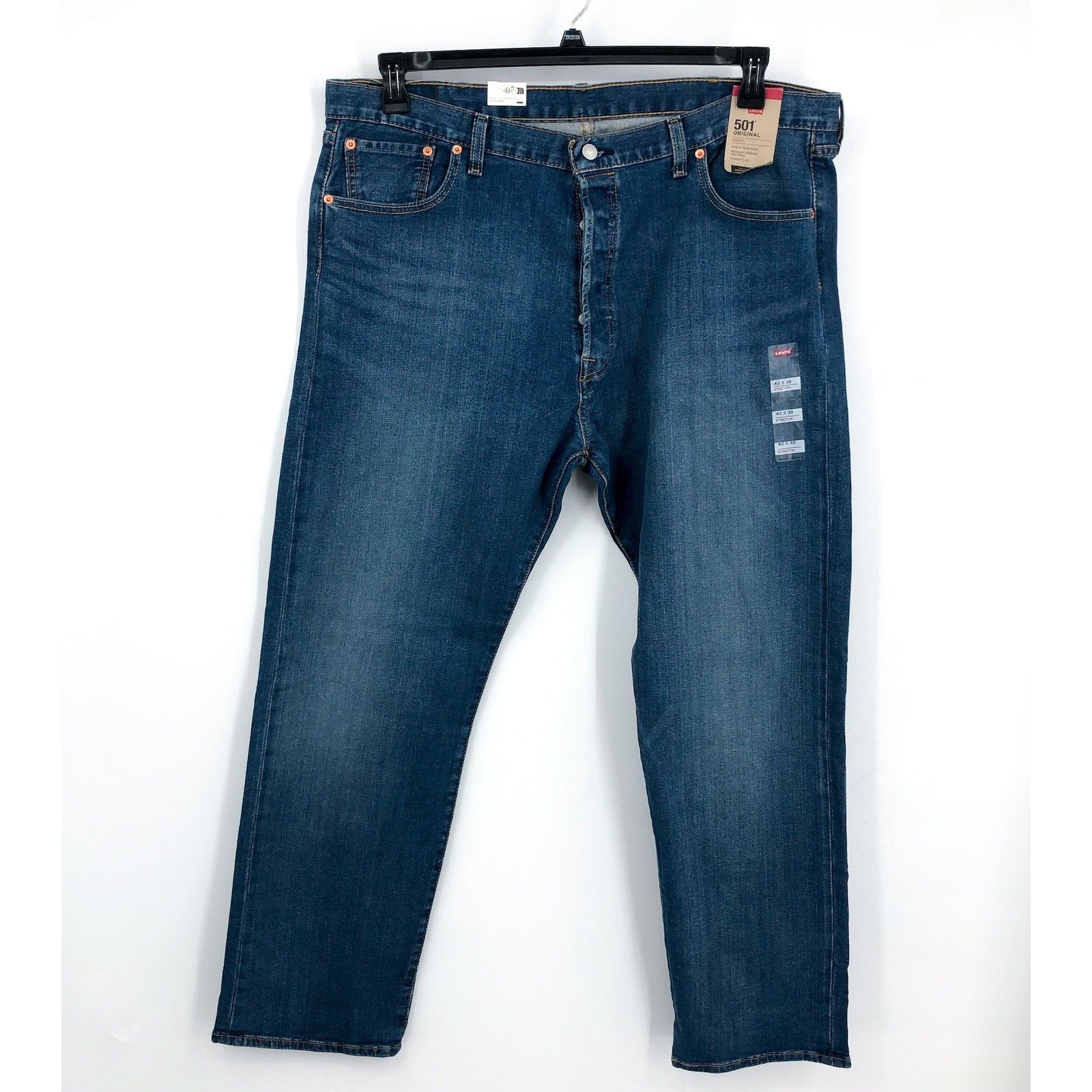 LEVI'S Men's 501 Original Straight Leg Jeans 42x32 Medium Wash NWT 00501-3333