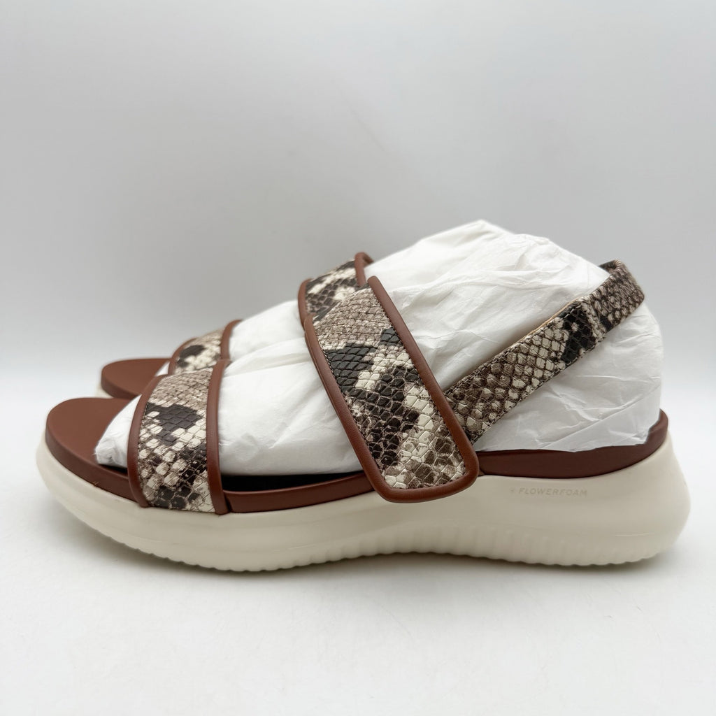 Cole Haan Womens Zerogrand Meritt Sandals Size 6 Brown Snake Print Leather NWOB