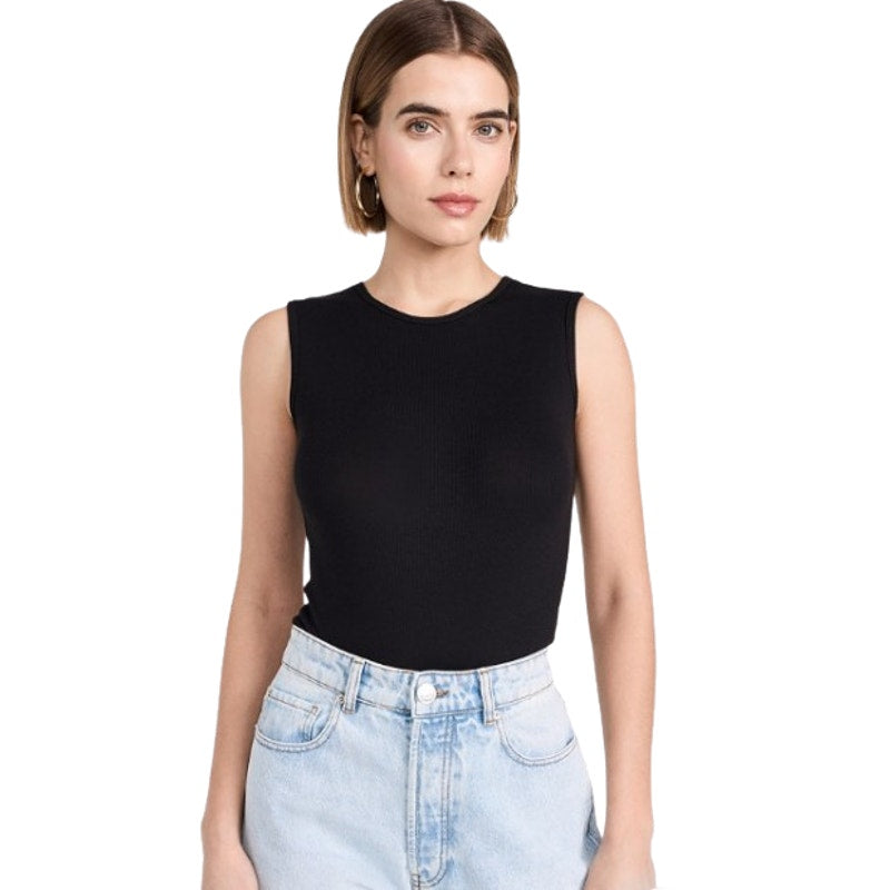 COMMANDO Women's Luxury Rib Signature Bodysuit XL Black Stretch Sleeveless NWT