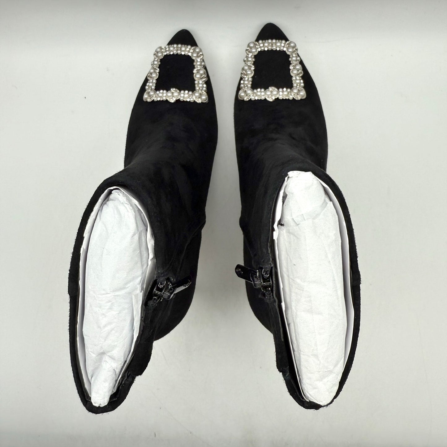 Sam Edelman Womens Ulissa Luster Ankle Bootie US 7.5 Black Suede Rhinestone NWOB