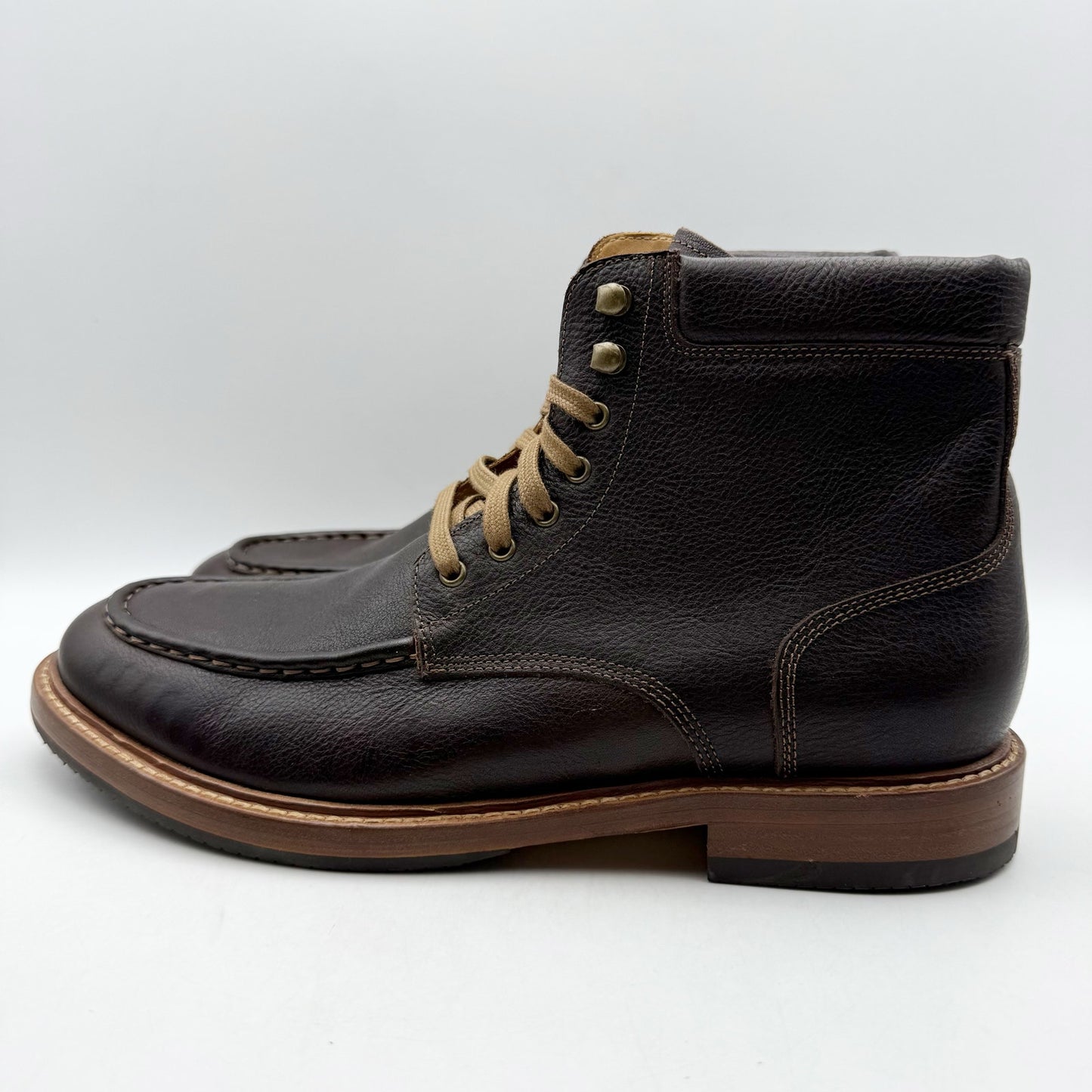 Warfield & Grand Mens Roseburg Ankle Boots US 8.5 M Brown Leather Moc Toe NWOB