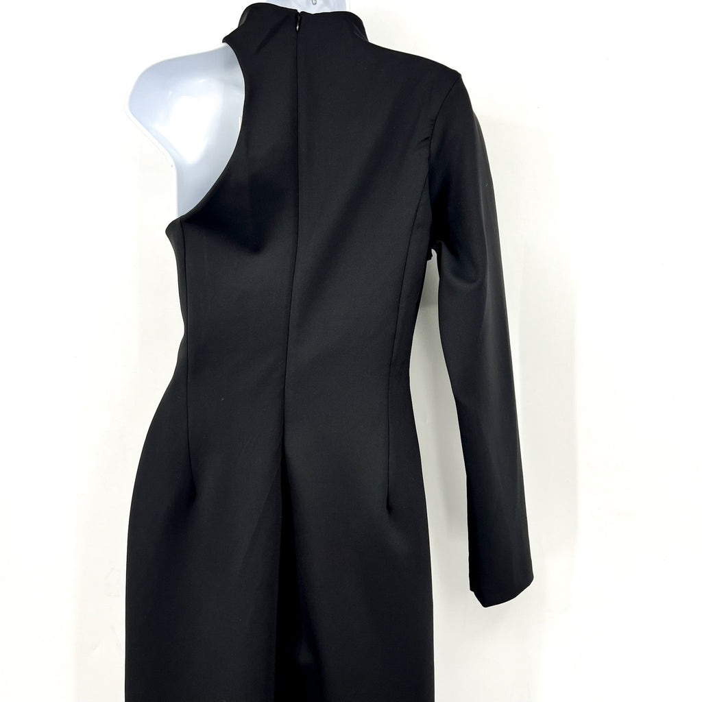MOTHER OF ALL Women's Sydney Midi Dress Medium Black Cut Out Long Sleeve NWT