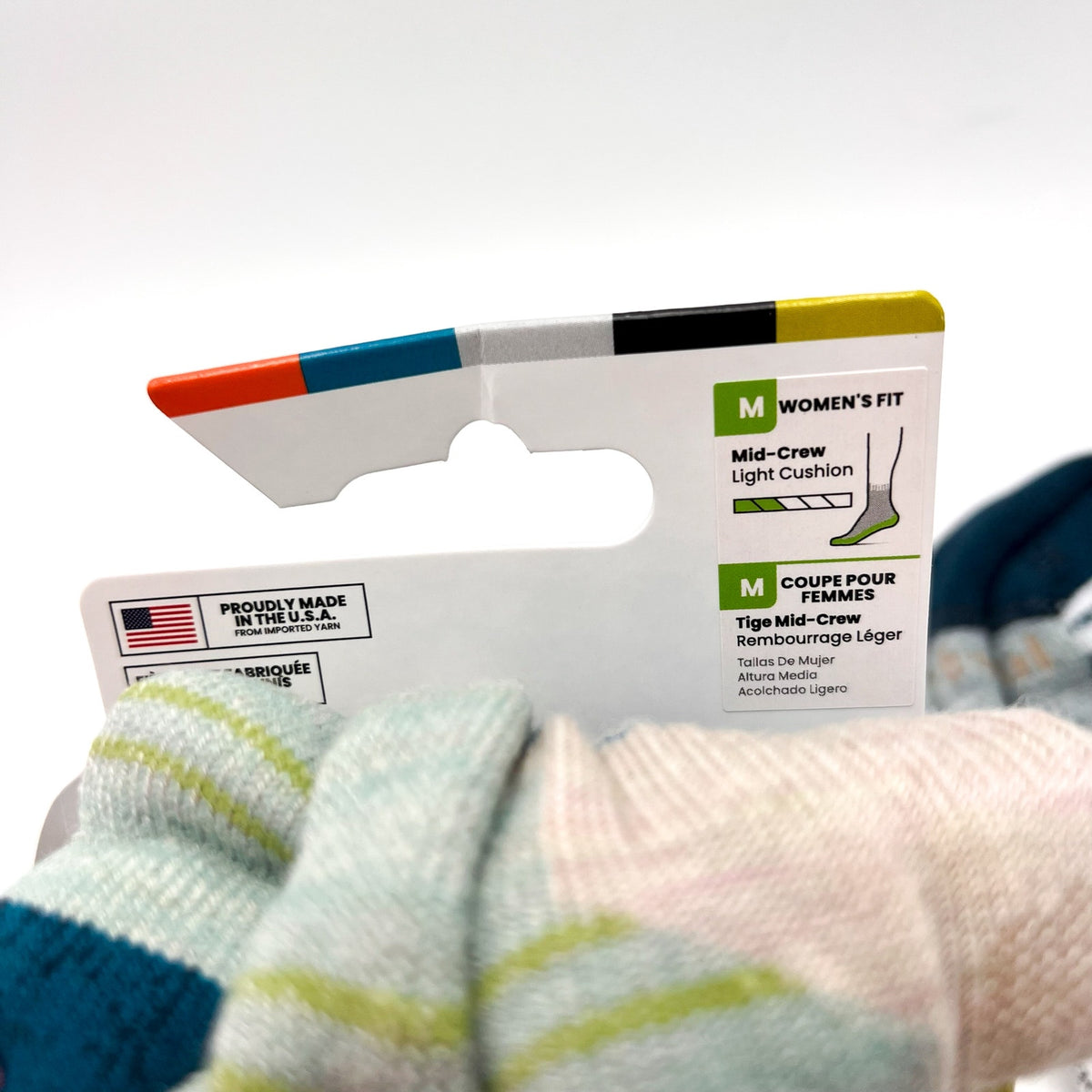 SMARTWOOL Womens Hike Targeted Cushion Crew Socks 2 Pairs Medium Multicolor NWT