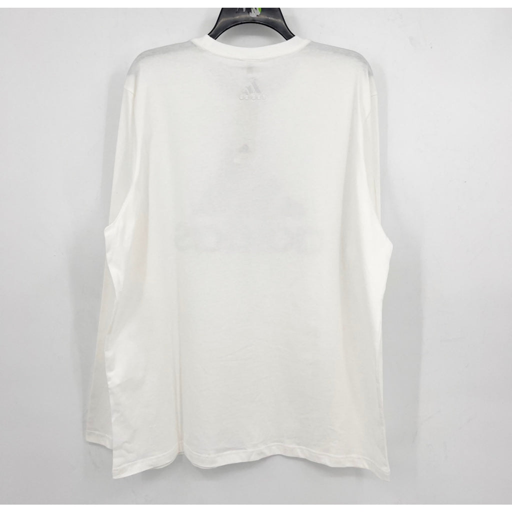 ADIDAS Men's Big Logo Single Jersey Shirt XL White Long Sleeve NWT