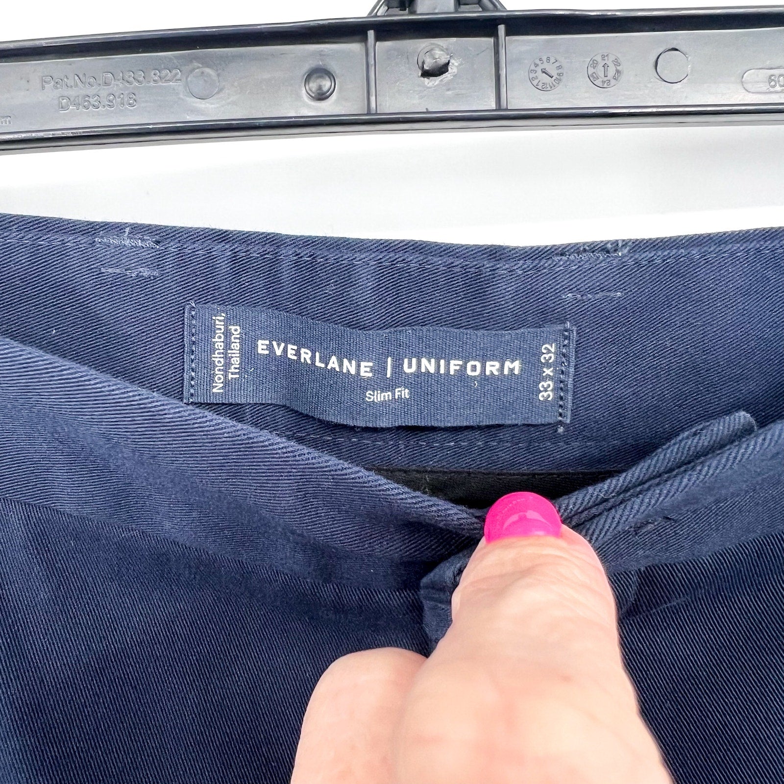 EVERLANE Men's Uniform Performance Chino 33x32 Navy Blue Slim Fit Pants NWT