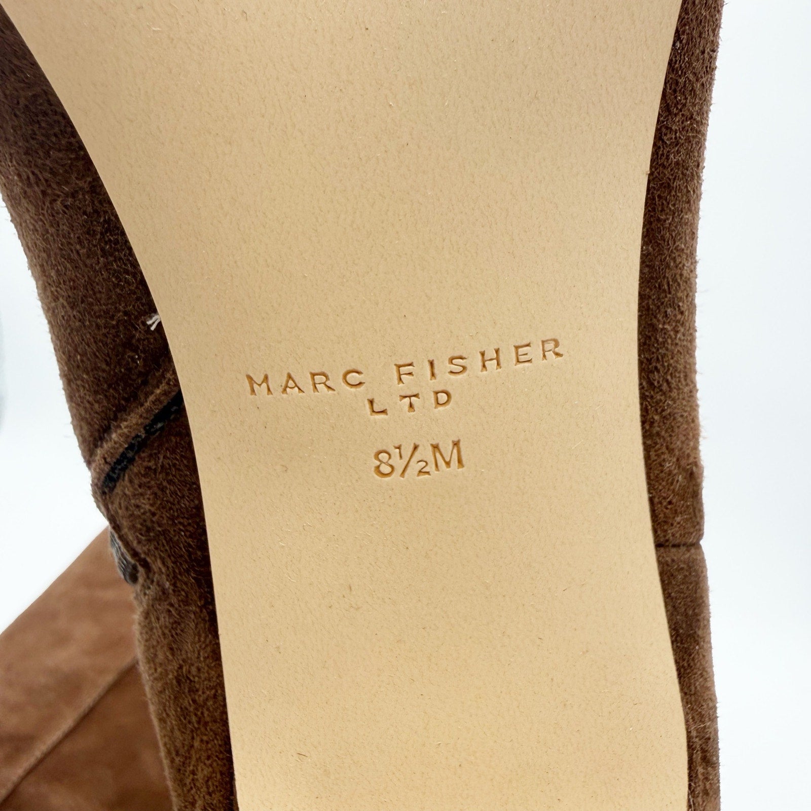 Marc Fisher Womens LTD Quinnie Knee High Boots US 8.5 M Brown Suede NIB