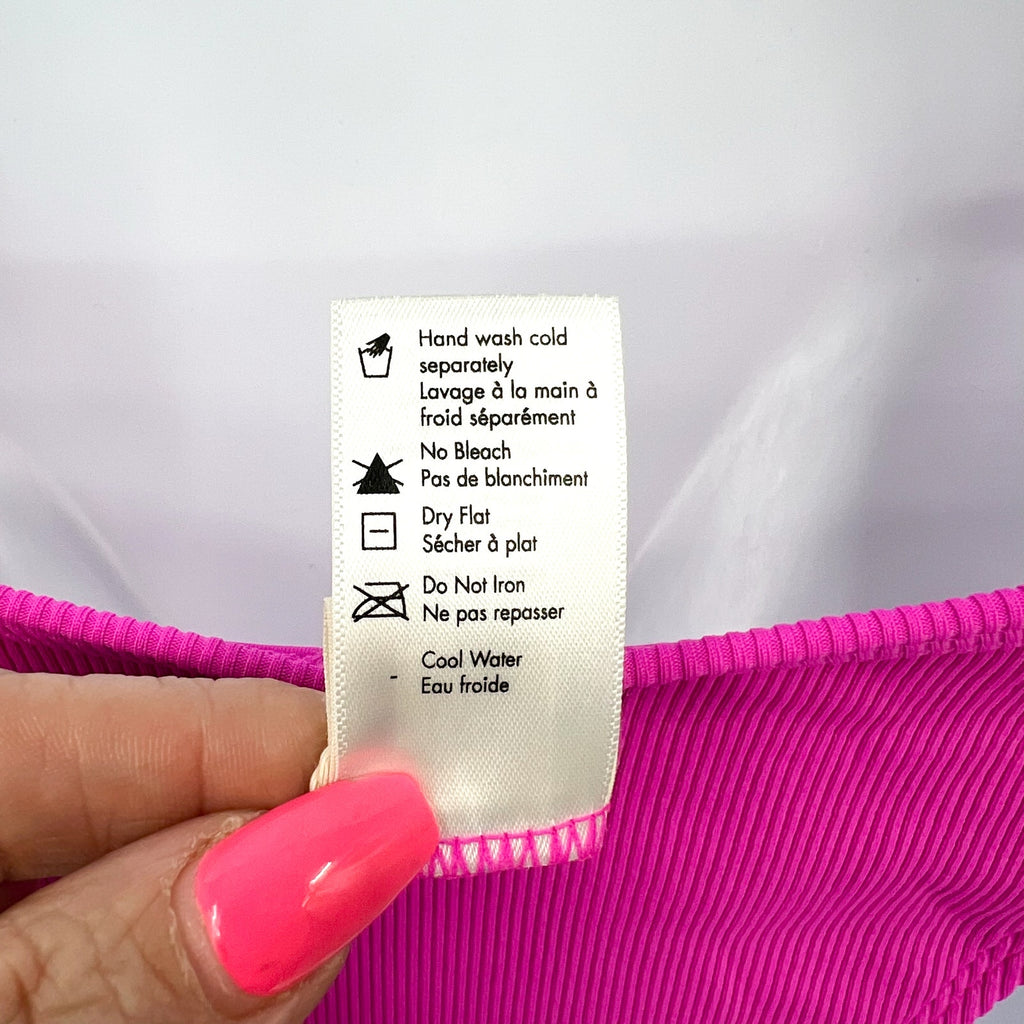 L*SPACE Women's Remi Bitsy Bikini Bottom Small Pink Bright Fuchsia Cheeky NWT