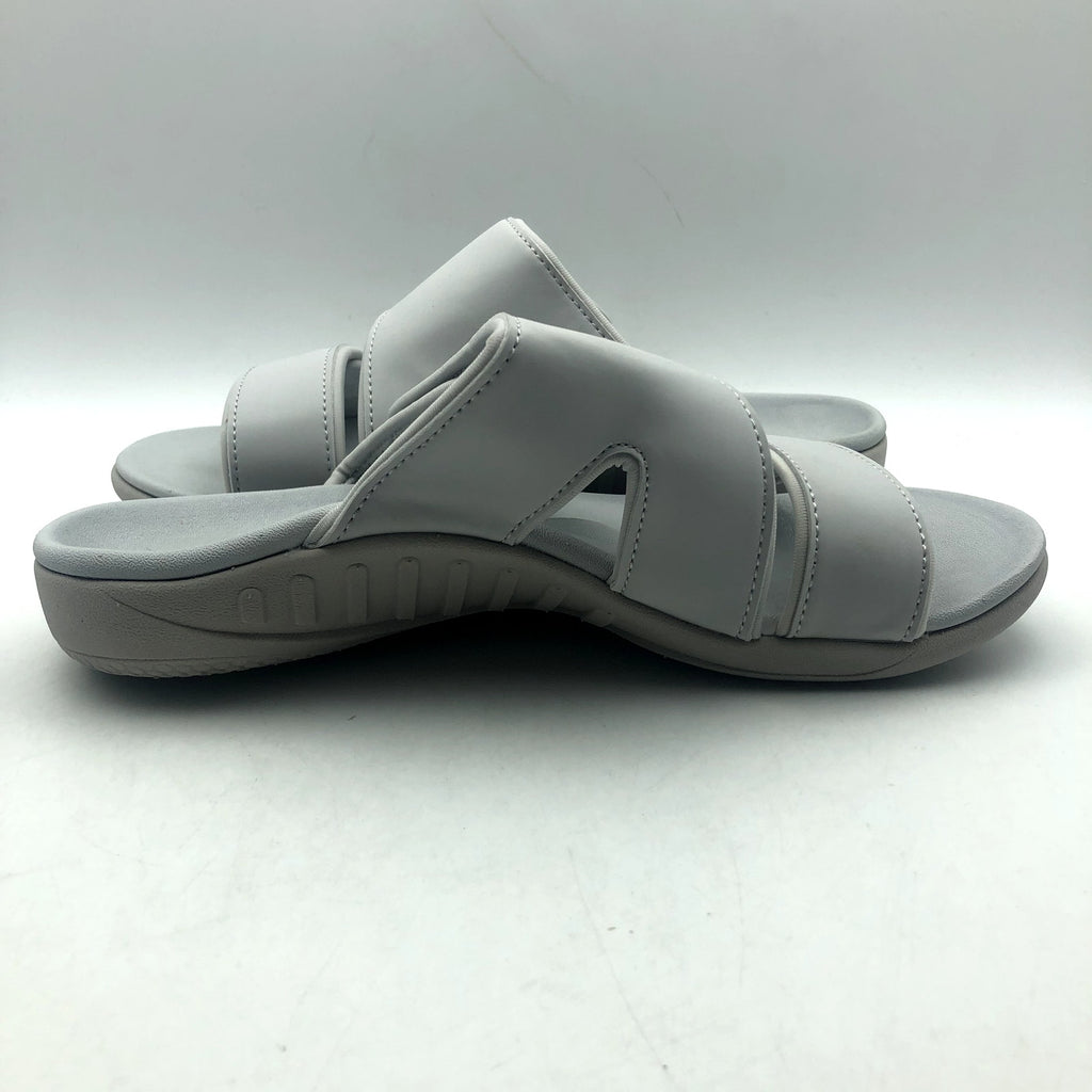 Spenco Womens KHOLO NUEVO Comfort Slide Sandals Size 7.5 WIDE Glacier Grey NWT