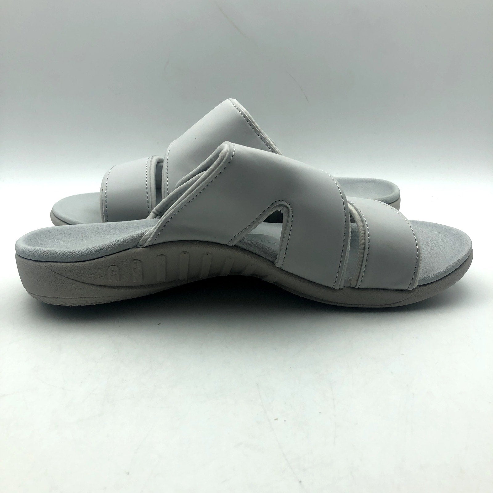 Spenco Womens KHOLO NUEVO Comfort Slide Sandals Size 7.5 WIDE Glacier Grey NWT