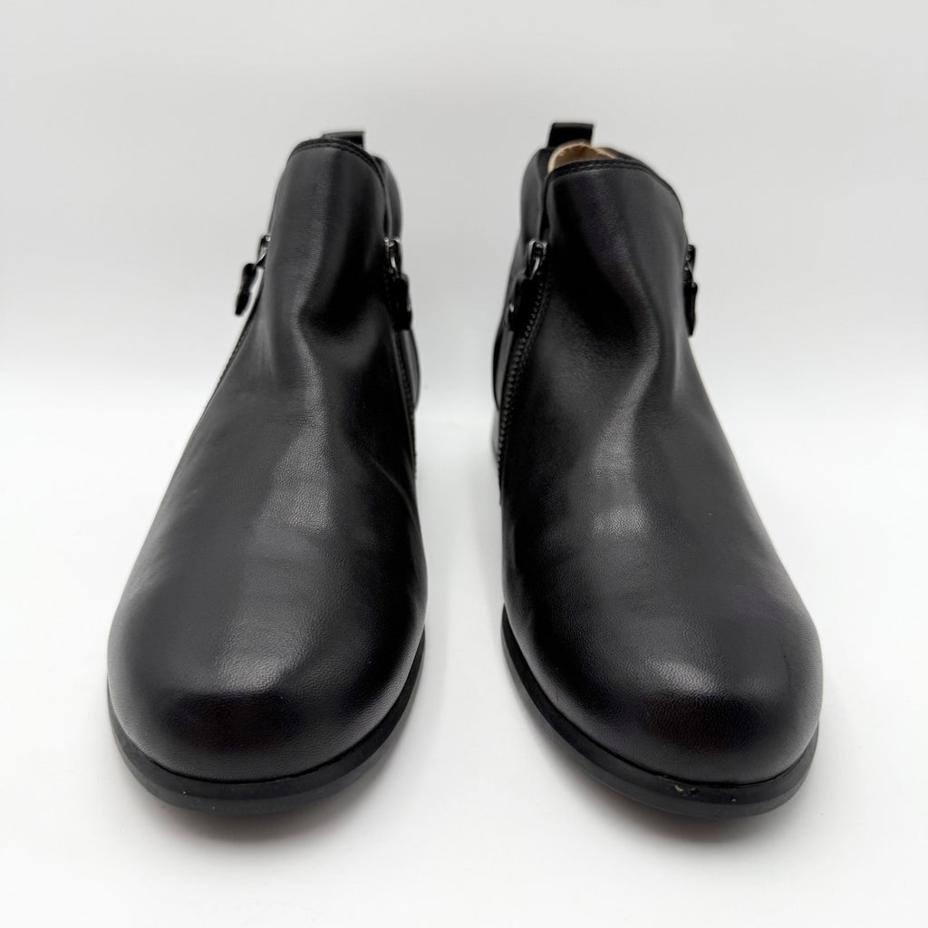 Munro Womens Neko Ankle Booties US 10.5 M Black Tumbled Leather NIB