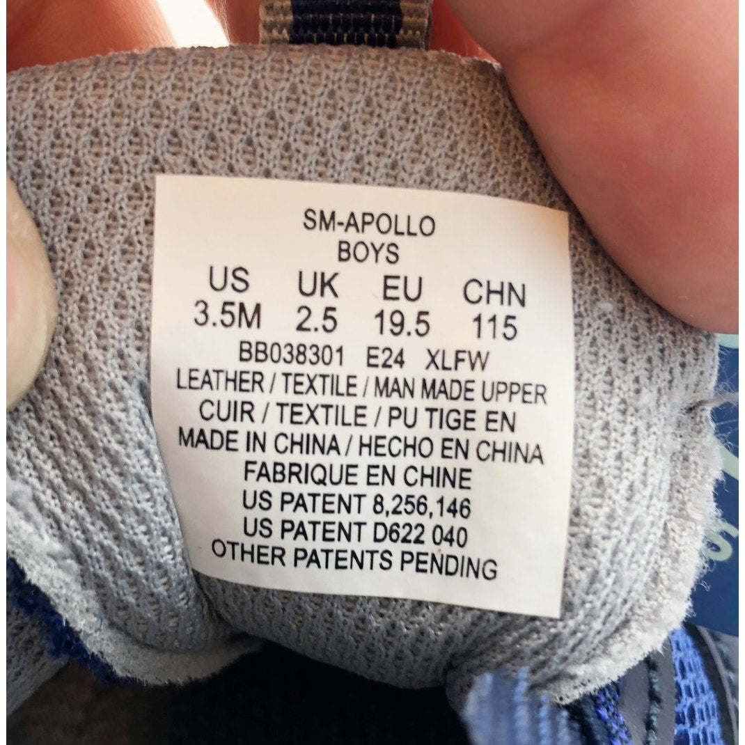 Stride Rite SM Apollo Boys Sneaker Size 3.5 Blue White Kids Shoe NIB