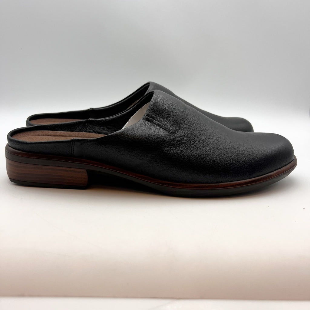 Naot Womens Lodos Clogs EU 43 US Size 12 Black Leather Slip On NWOB