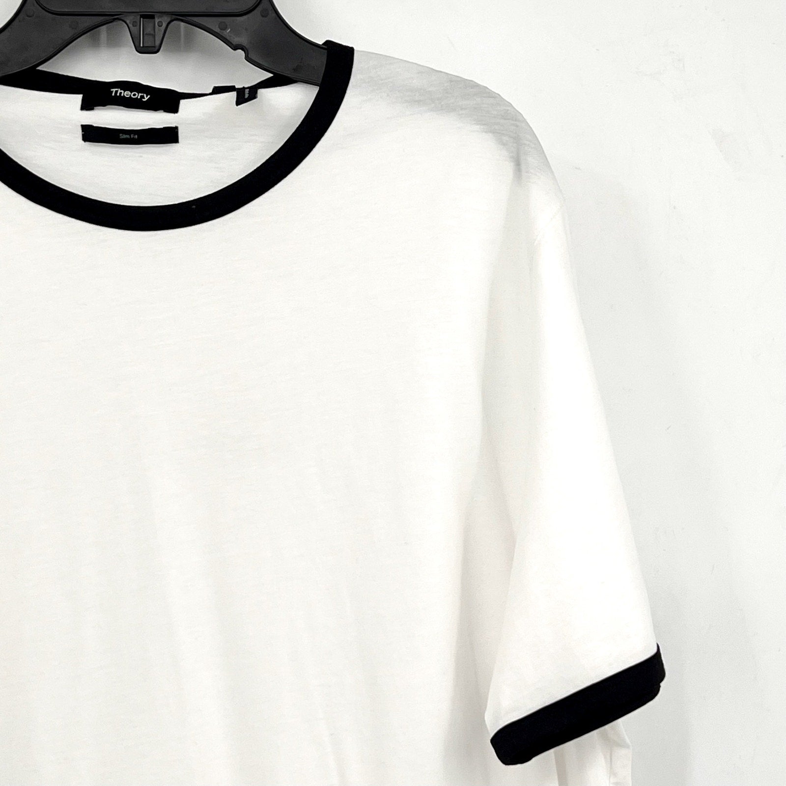 THEORY Men's Crewneck Cillian Tee Medium White Short Sleeve Cotton Jersey NWT