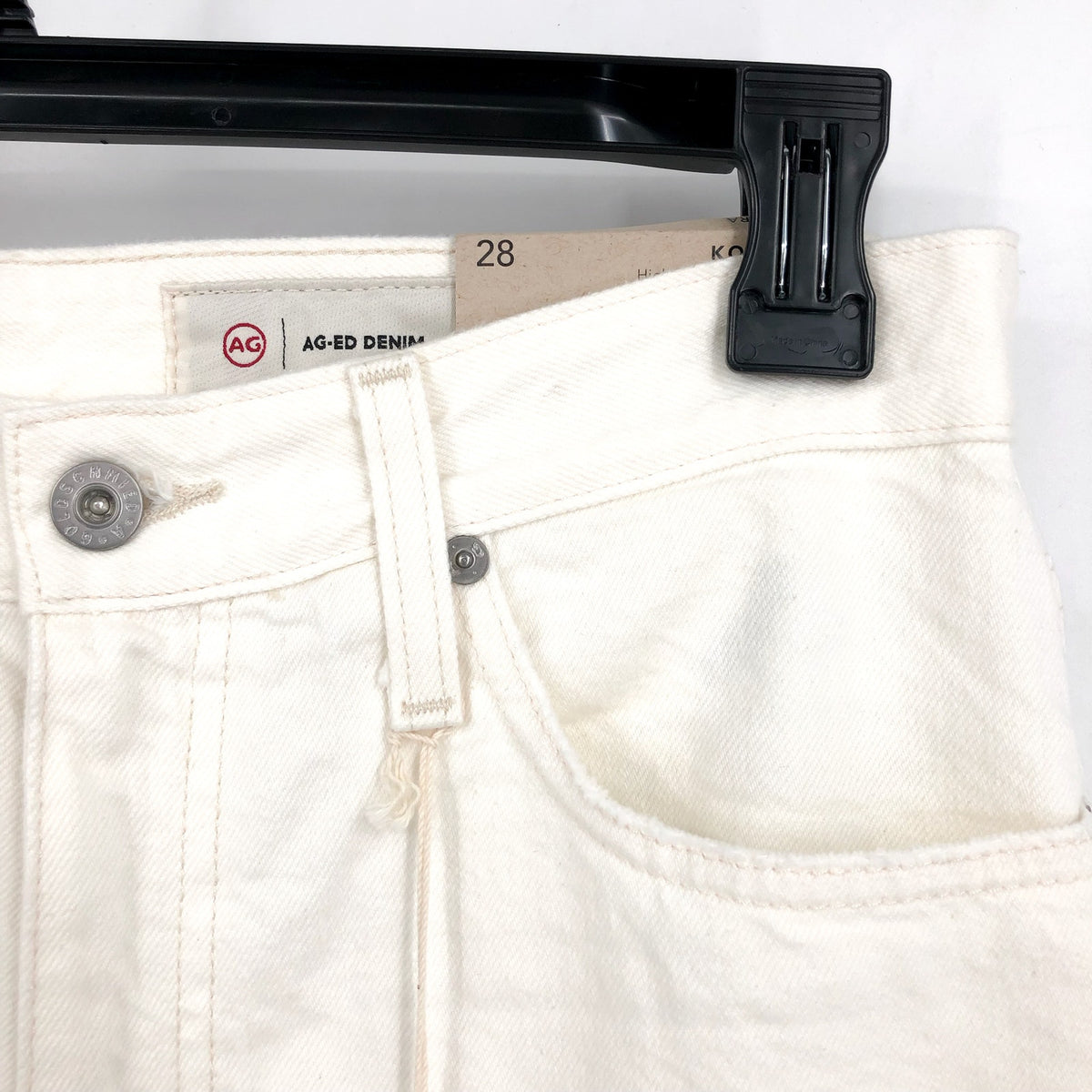 AG ADRIANO GOLDSCHMIED Kora Wide Leg Jeans Size 28 US 6 White 01 YRS Powder NWT