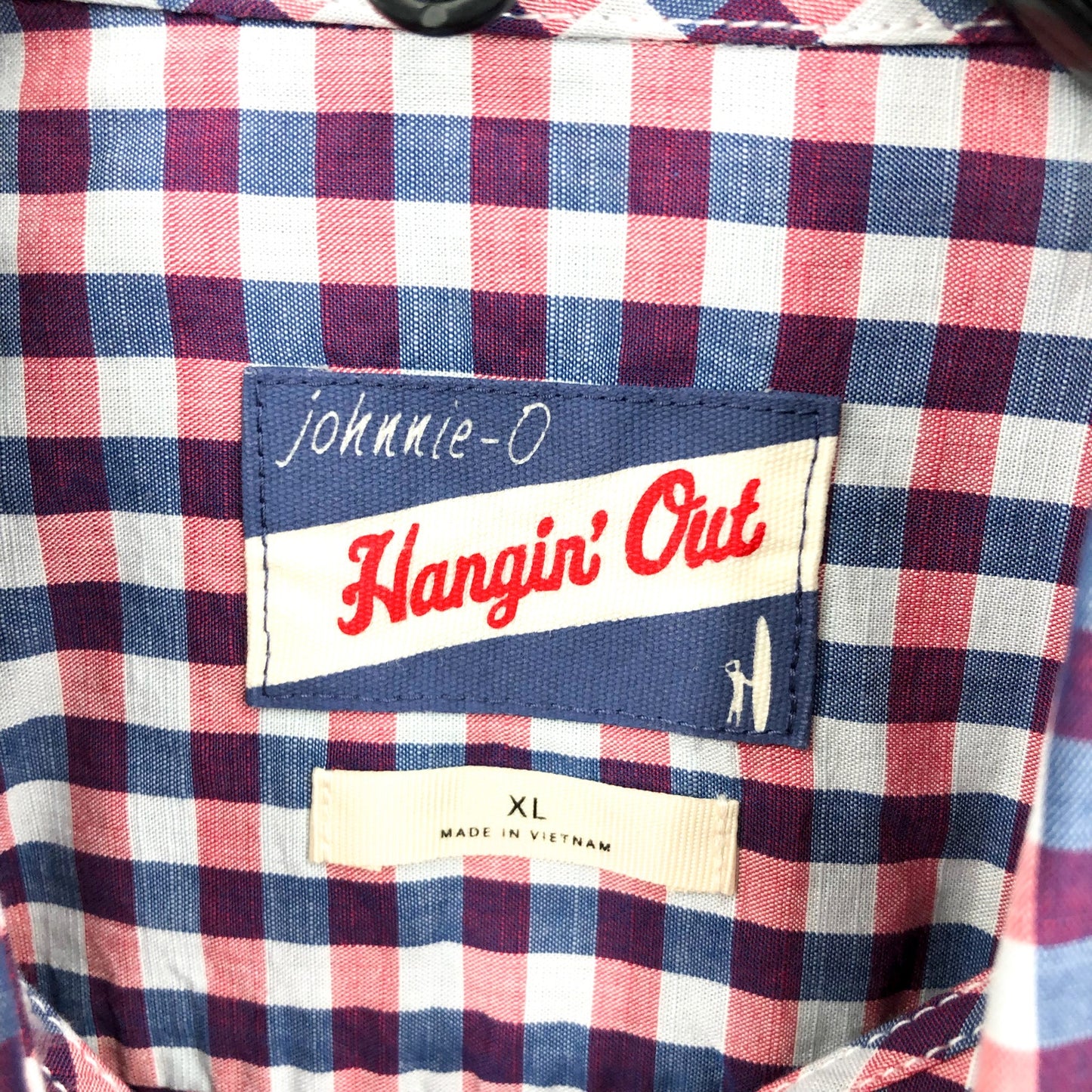 JOHNNIE O Mens Abner Hangin’ Out Button Up Shirt XL Malibu Red Plaid NWT