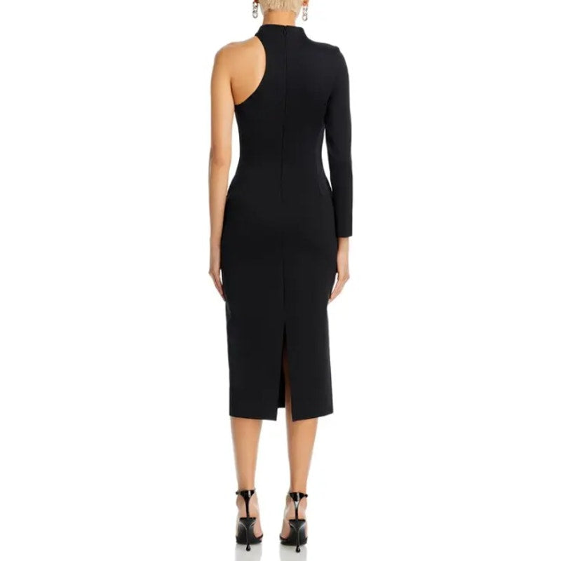MOTHER OF ALL Women's Sydney Midi Dress Medium Black Cut Out Long Sleeve NWT