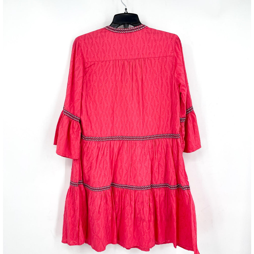 TOMMY BAHAMA Clip Embroidered Coverup Dress XS Pink Coral Cost Cotton NWT
