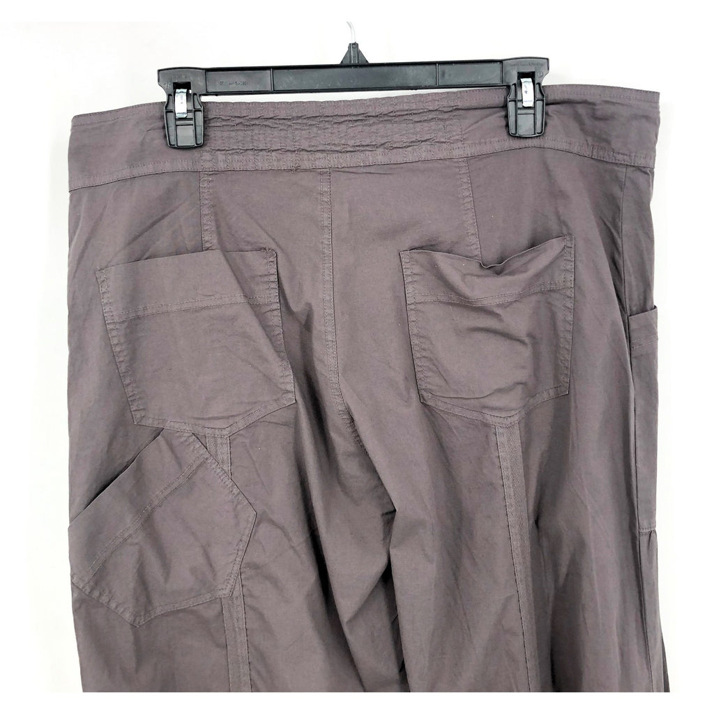 XCVI Women's Willowy Wide Leg Pants Medium Charcoal Gray Stretch Poplin NWT