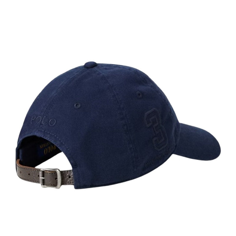 POLO RALPH LAUREN Men's Big Pony Chino Cap Hat Navy Blue Adjustable NWT
