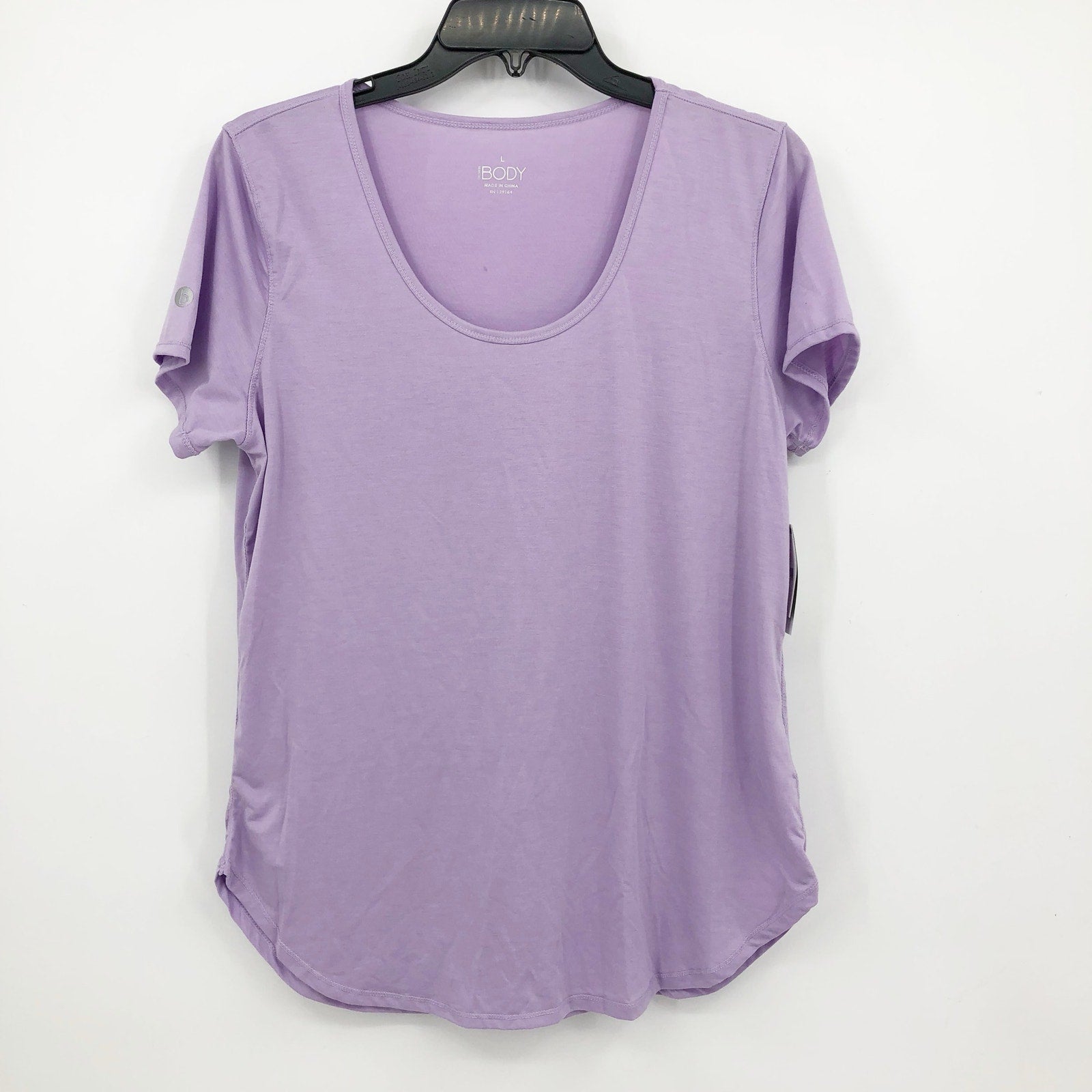 COTTON ON BODY Womens Gym T Shirt Large Purple Scoop Neck Relaxed NWT
