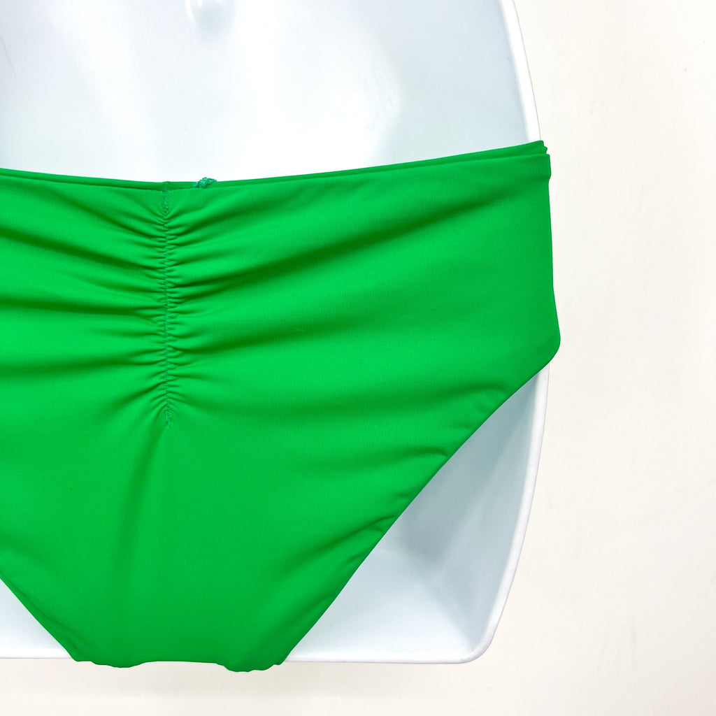 BECCA Women's Coast Shirred Adela Hipster Bikini Bottom Medium Green Emerald NWT