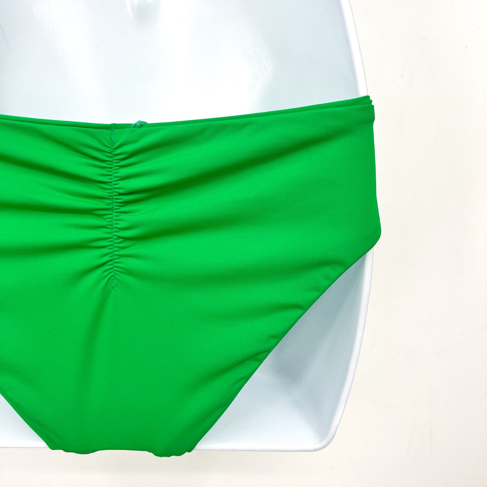 BECCA Women's Coast Shirred Adela Hipster Bikini Bottom Medium Green Emerald NWT