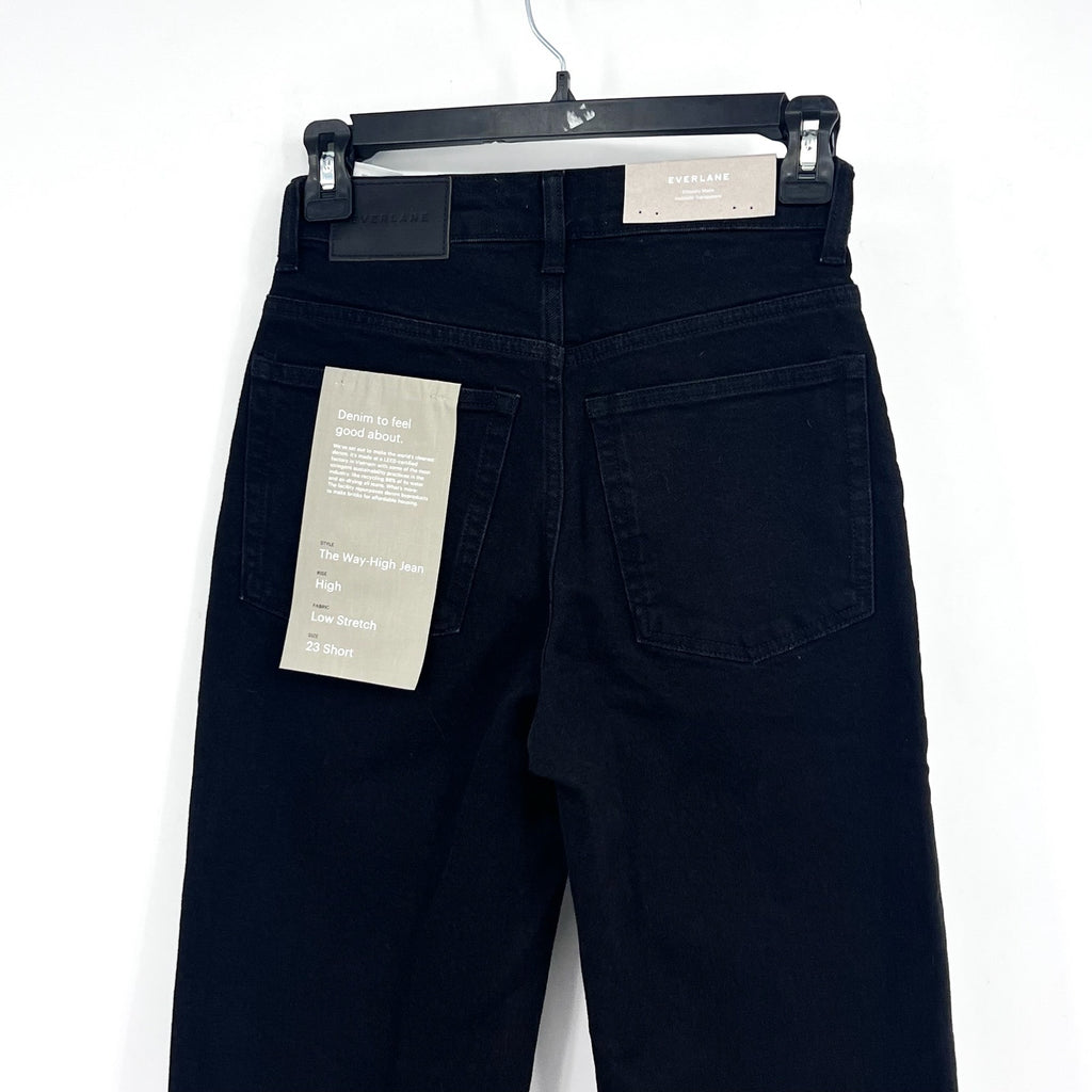 EVERLANE Women's The Way-High Jeans 23x25 US 000 Black Straight Leg NWT