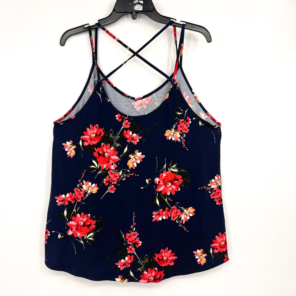 PAPERMOON Women's Basima Back Detail Knit Top 2X Navy Blue Floral Stitchfix NWT