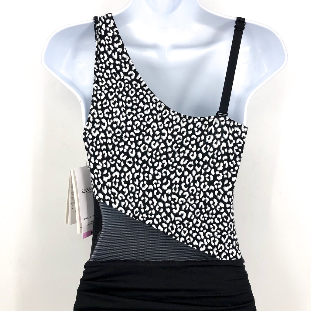CONTOURS COCO REEF Suraya One-Piece Swimsuit Size 8 32C Black White Cheetah NWT