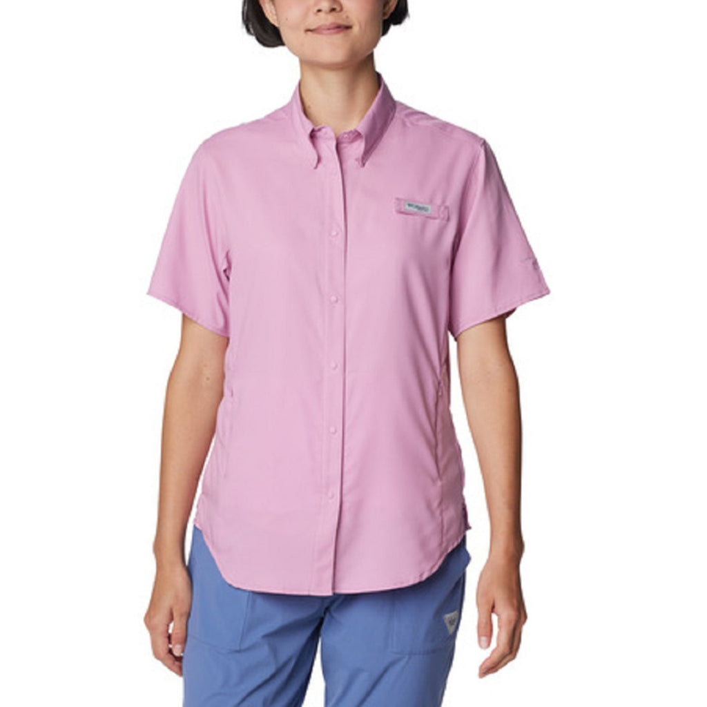 COLUMBIA Womens PFG Tamiami II Shirt XS Light Pink Short Sleeve NWT