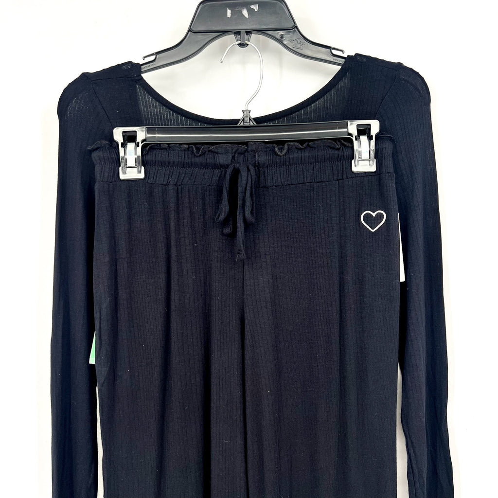 HONEYDEW Women's Dreamland Lounge Rib Pajamas Set Small Black NWT