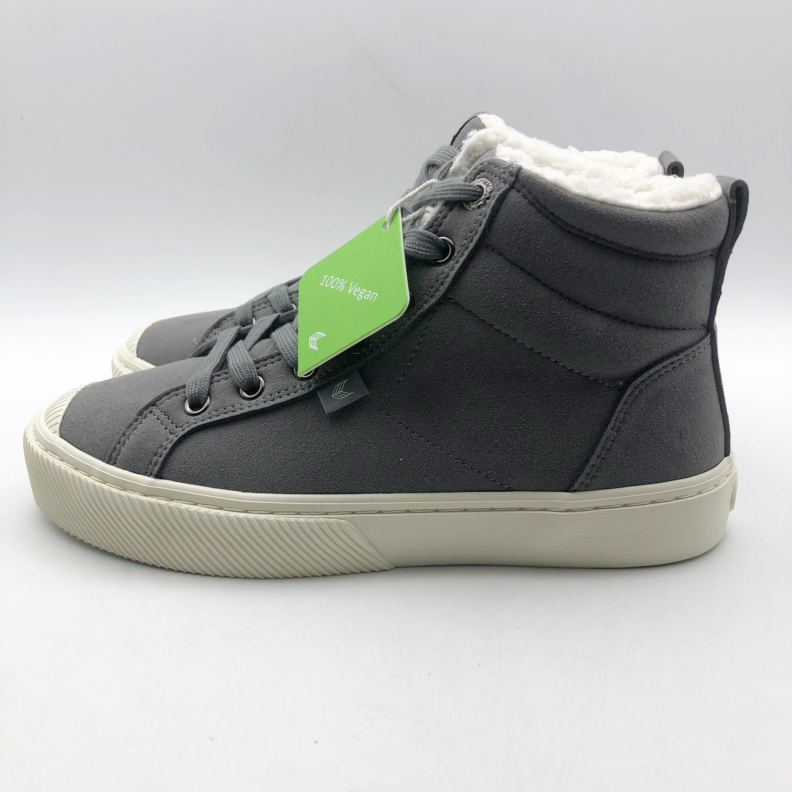 Cariuma OCA Therma High Suede Boots Mens 12.5 Womens 14 Grey Shearling NIB