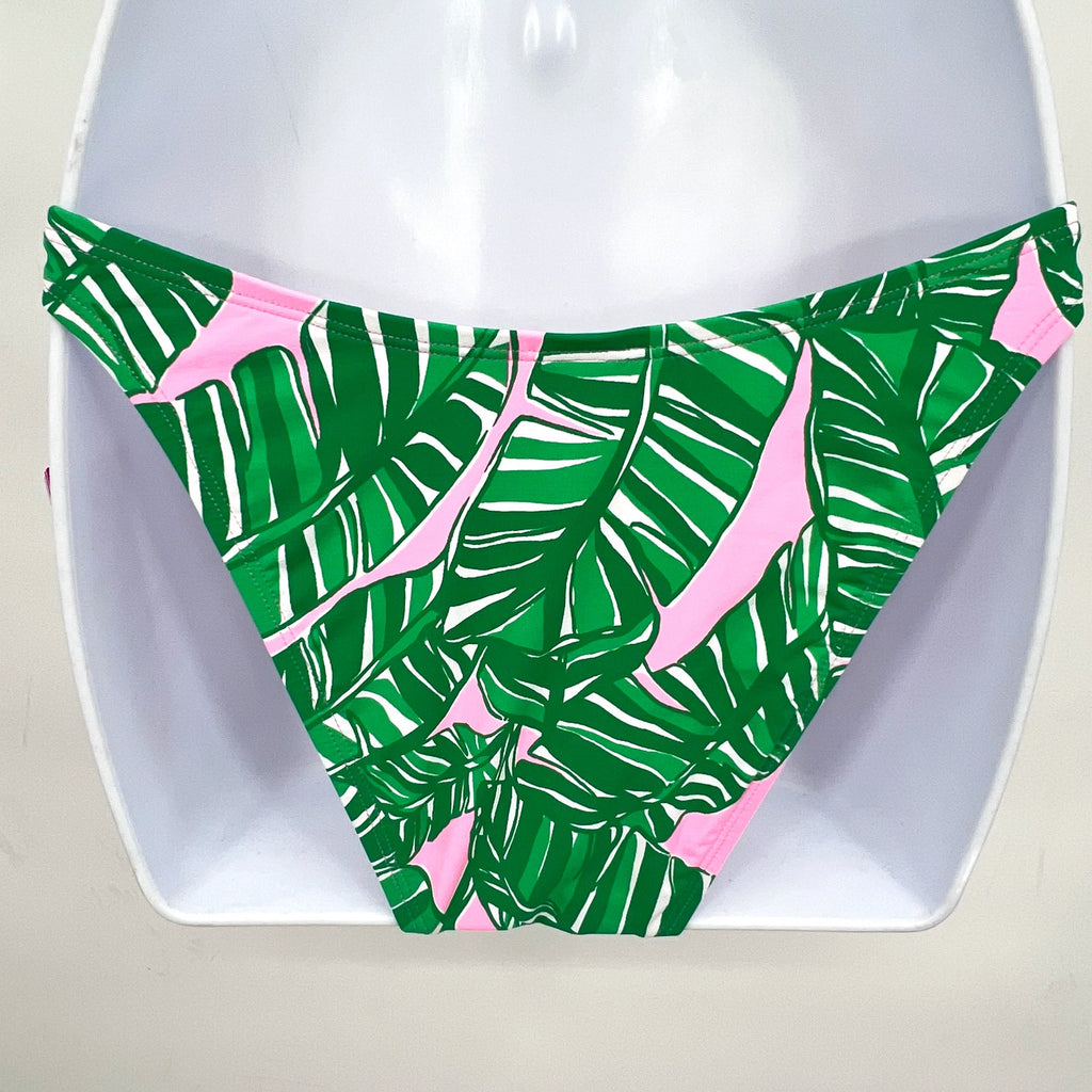LILLY PULITZER Pico High Cut Bikini Bottom Size 0 Pink Green Lets Go Bananas NWT