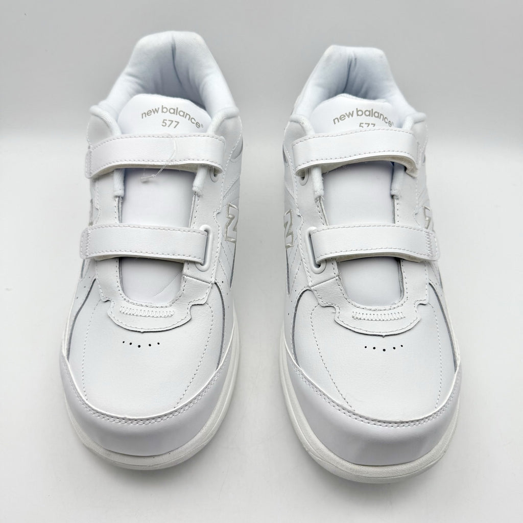 New Balance Mens 577 Sneakers US 14 White Leather Athletic Hook and Loop NIB