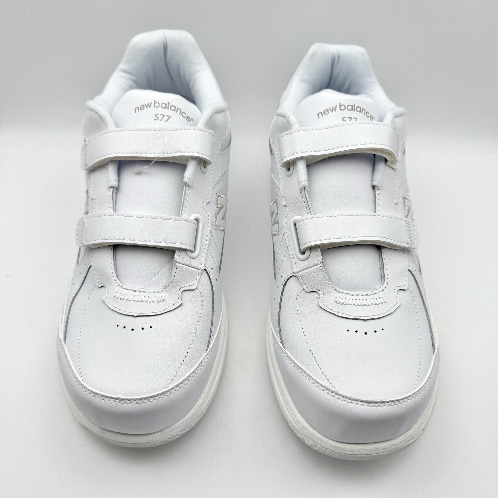 New Balance Mens 577 Sneakers US 14 White Leather Athletic Hook and Loop NIB