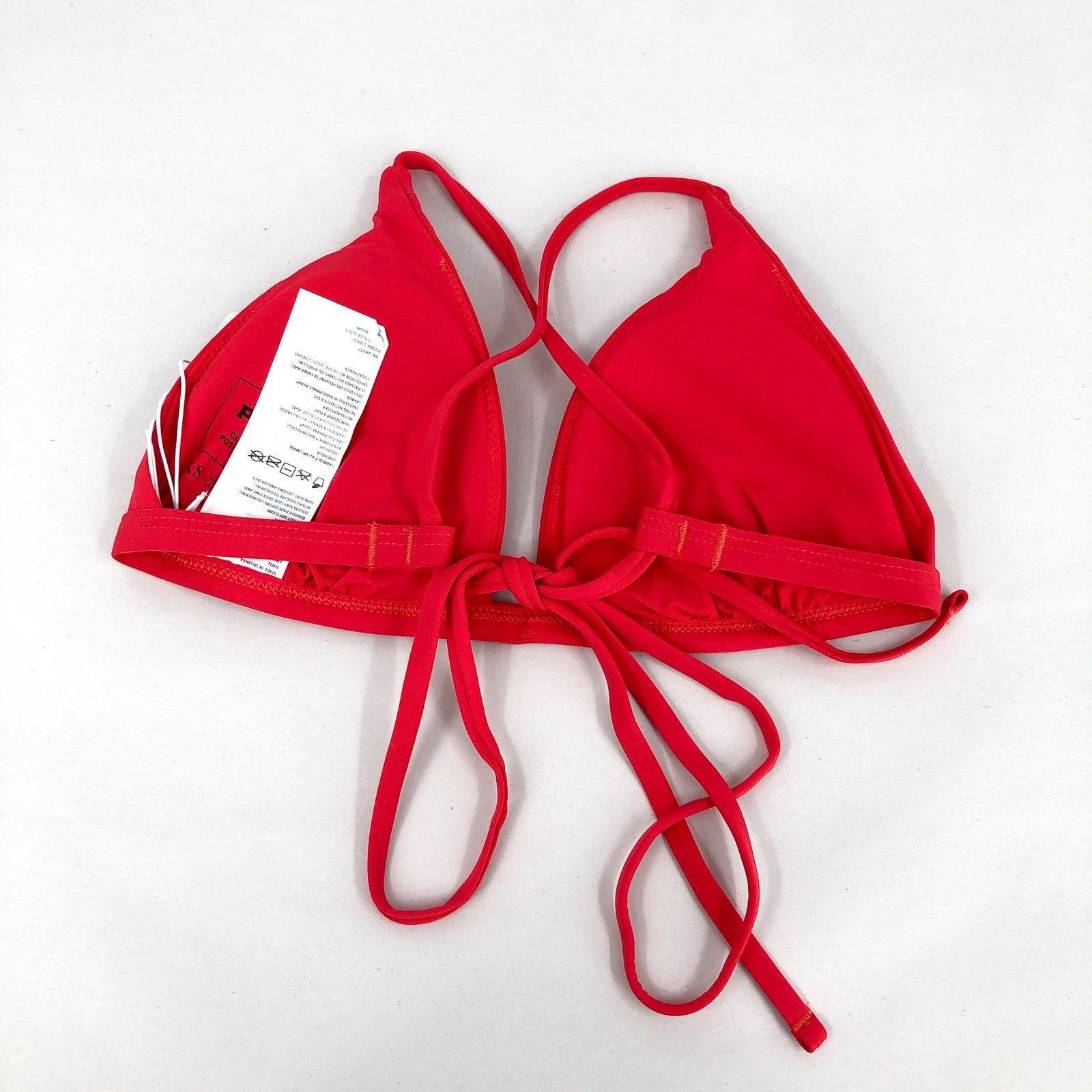 PRANA Women's Sunkissed Bikini Top XS Carmine Red Cross Back Stretch NWT