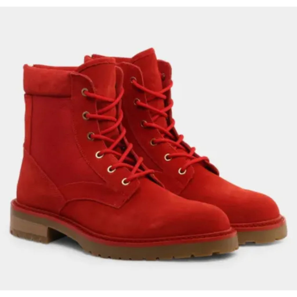 Saint Morta Mens Legion Ankle Combat Boots Size 8 EU 42 Red Gum Suede NIB