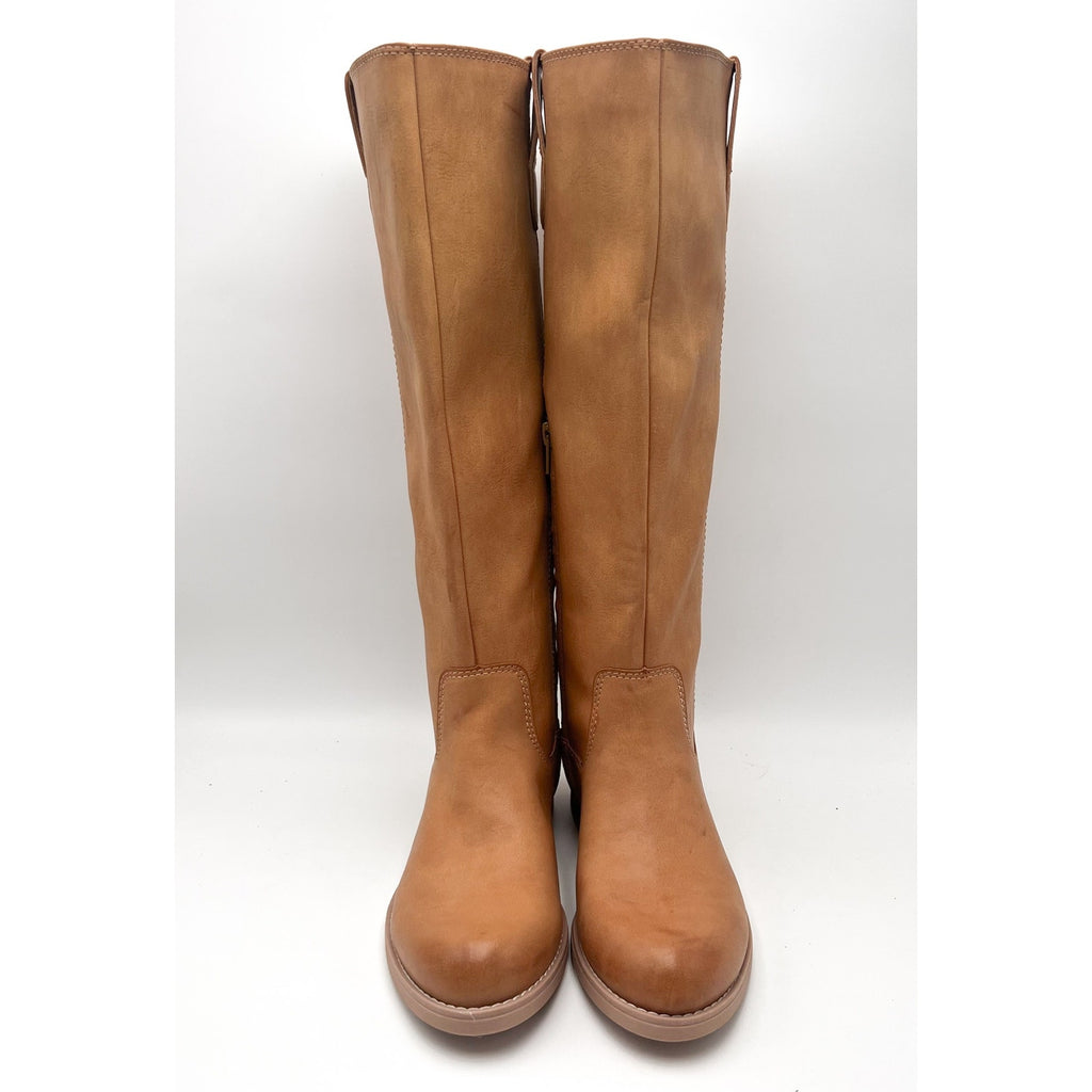 CROWN VINTAGE Womens Feya Knee High Boots Size 6 M EU 36.5 Tan Zip Heeled NWOB