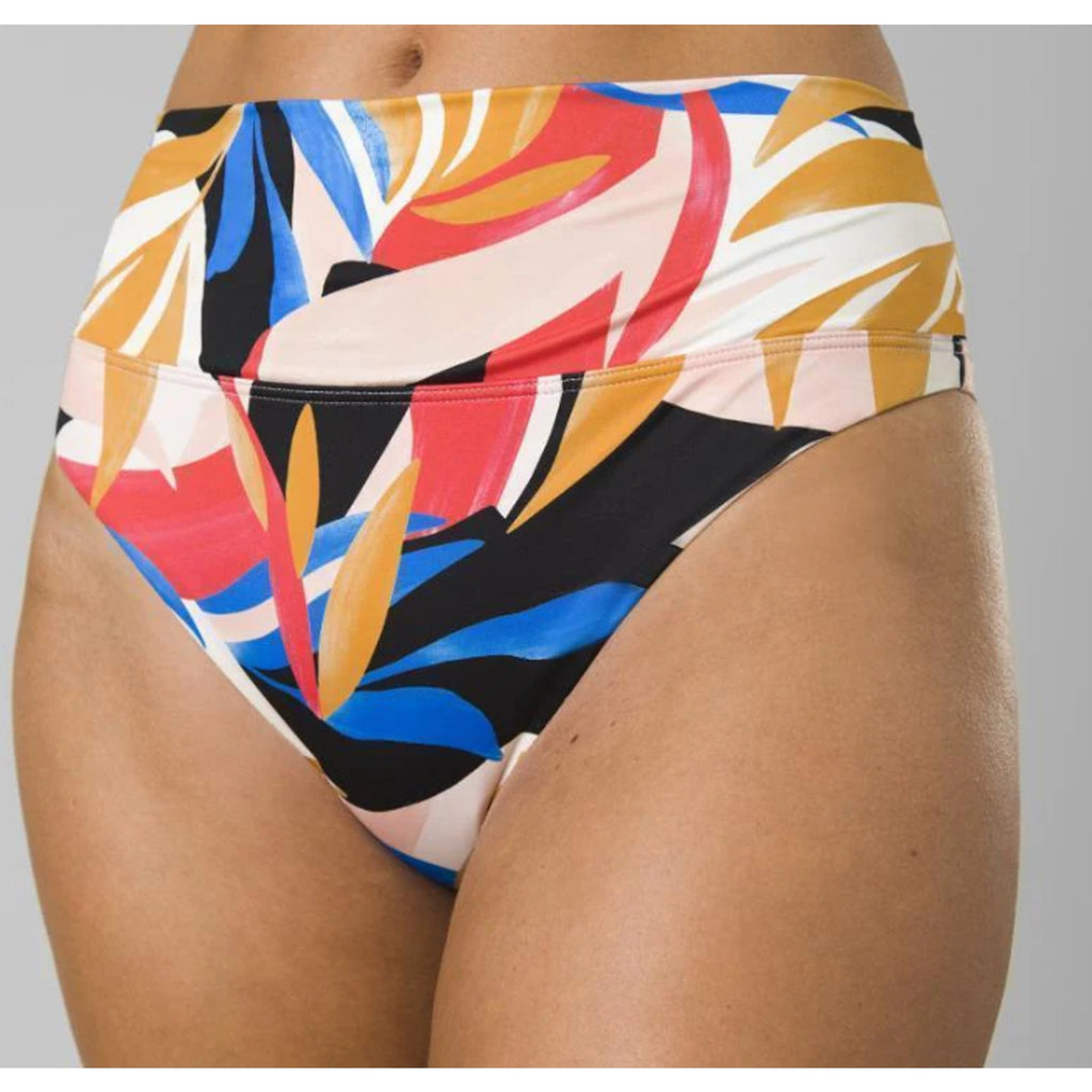 PRANA Women's Aurelia Bikini Bottom XL Pink Tropics Floral High Waist NWT