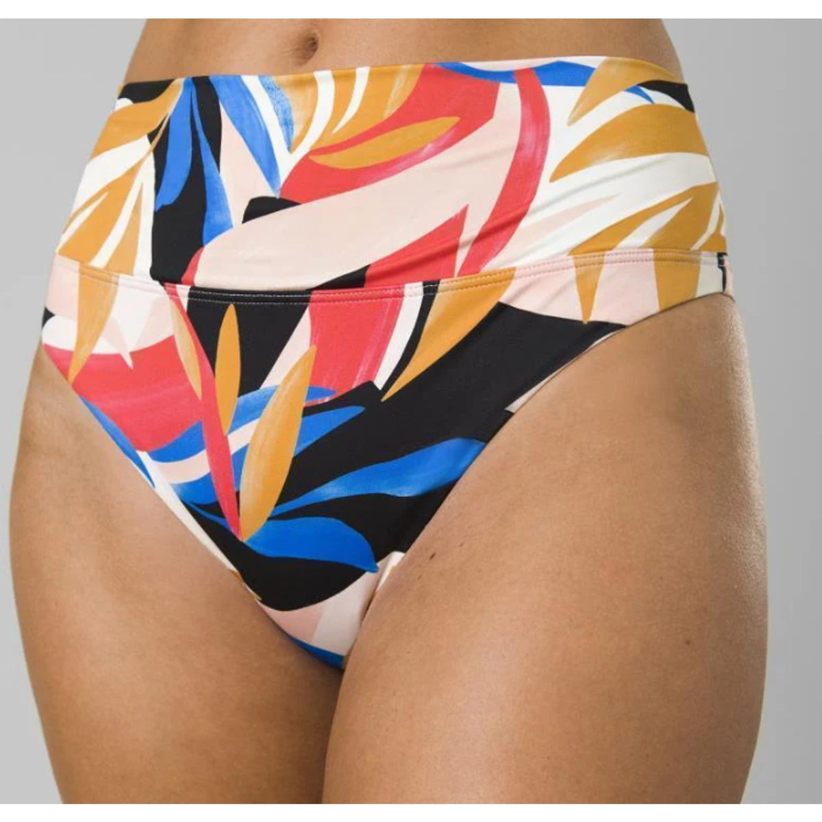 PRANA Women's Aurelia Bikini Bottom XL Pink Tropics Floral High Waist NWT