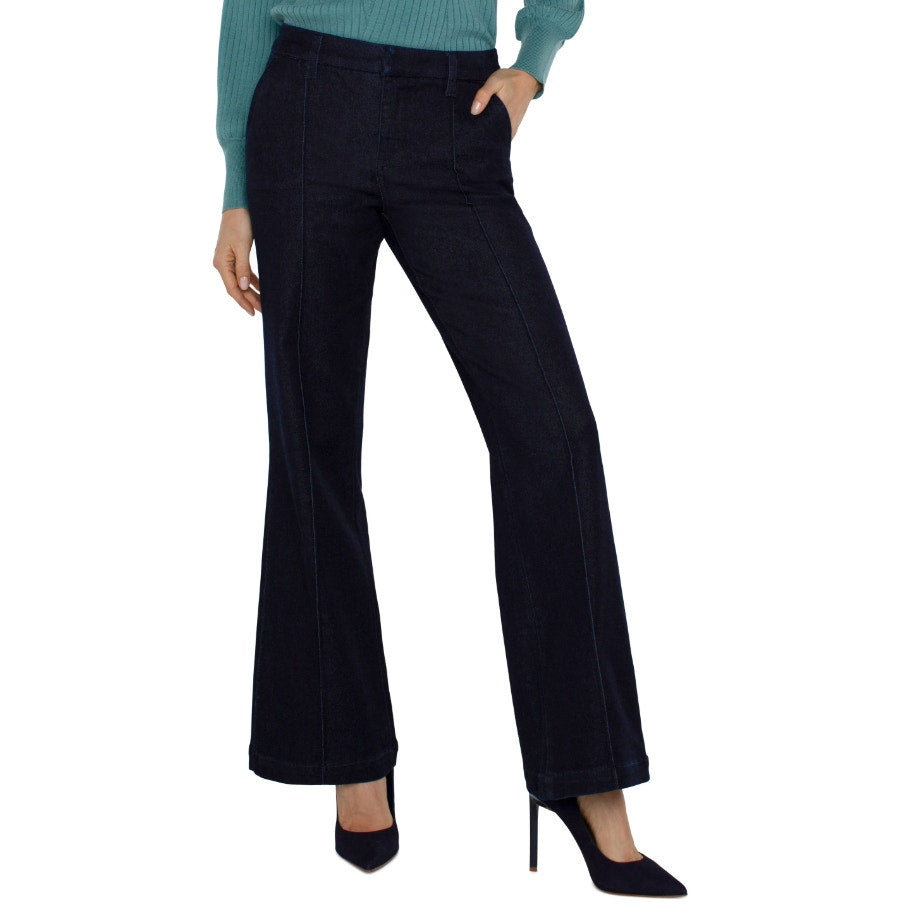 LIVERPOOL Women's Pintuck Trouser Jeans US 4 27 Blue Sturgis Midrise NWT